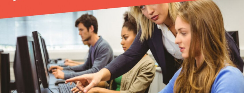 learning for communities poster showing people at a computer